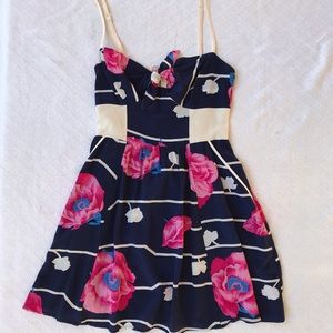 Yumi Kim Floral Print 100% Silk Mini Dress